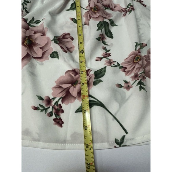 Shein Flower White & Pink Off The Shoulder Small (S)‎ (4) Blouse Short Sleeve - Picture 10 of 10